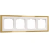 W0042853 Рамка на 4 поста Baguette (белый/золотистая латунь) Werkel W0042853 (a072285)