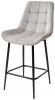 688M04728 Полубарный стул ХОФМАН, цвет H-09 Светло-серый, велюр / черный каркас H=63cm