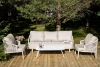VERS3C2TJ-4-SET beige "Верона" лаунж-зона 5-местная плетеная из роупа (веревки), каркас алюминиевый белый, роуп бежевый 4SIS арт.УТ-00009327