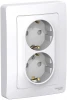 BLNRS001121 Розетка встраиваемая двойная с заземлением и шторками (белый) Systeme Electric Blanca BLNRS001121