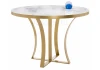 379940 Стеклянный стол Woodville Нейтон белый мрамор / золото 379940