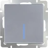 WL06-SW-1G-LED Выключатель встраиваемый одноклавишный с подсветкой Werkel, серебро