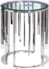 13RXET8077-SILVER Стол журнальный стекло прозр/серебро d46*55см Garda Decor арт.13RXET8077-SILVER