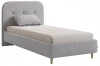 KM0.9-19.2350 Кровать с основанием Лео 90х200 см Mebelson (ЛДСП,Ткань,Велюр/Серый,Графит) арт.KM0.9-19.2350