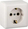 RA16-133I-B Розетка накладная с заземлением (белый) Systeme Electric HIT RA16-133I-B