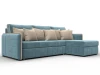 130987 Диван угловой Лига-078 угол универсальный (ДСП/Пластик/Велюр/Бирюзовый,Бежевый) Лига Диванов 130987