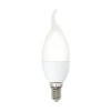 LED-CW37-6W/3000K/E14/FR/DIM/SLS Лампа светодиодная, диммируемая, форма «свеча на ветру», матовая, теплый белый свет 3000K Volpe OPTIMA DIM LED-CW37-6W/3000K/E14/FR/DIM/SLS