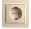 39236 Розетка с заземлением и шторками (слоновая кость) Stekker Эрна 39236