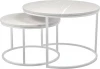 RF 0611 Набор кофейных столиков Bradex Home Tango бежевый мрамор с белыми ножками, 2шт (RF 0611)