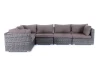 YH-C1033W-SET graphite Трансформирующийся диван из искусственного ротанга, цвет графит 4SIS Лунго YH-C1033W-SET graphite
