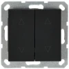 G3028PB Выключатель жалюзи двухклавишный (черный матовый) Jasmart G-Classic G3028PB