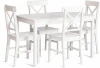 21334 Обеденный комплект Хадсон (стол + 4 стула)/ Hudson Dining Set (mod.0102) (МДФ /Белый)