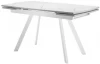 00-00060040 Стол Dikline US120 мрамор ультра белый сатин,опоры белые