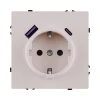 EC-016CM Розетка штепсельная SCHUKO 16A/250 В с USB A+C 20W, кашемир матовый Kollinger Eclipse EC-016CM