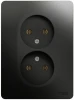 GSL000720 Розетка встраиваемая двойная без заземления (антрацит) Systeme Electric Glossa GSL000720