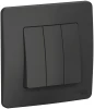 BLNVS100506 Выключатель встраиваемый трехклавишный (антрацит) Systeme Electric Blanca BLNVS100506