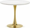 600711 Кухонный стол Notta Тулип 90х73 белый мрамор / золото (Керамика) арт.600711