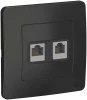 BLNIS045116 Розетка встраиваемая телефонная RJ-11 + Ethernet RJ-45 (антрацит) Systeme Electric Blanca BLNIS045116