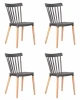 LMZL-PP687-N_LB-TR_P-GR-04 Набор 4 шт стул обеденный DOBRIN THEO (ножки светлый бук, цвет темно-серый (GR-04))