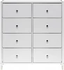 2500000209758 Комод Leset Нирита/Хайди, 8 ящиков, Белый (Сталь,Экокожа/Белый) арт.2500000209758