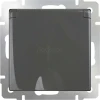 WL07-SKGSC-01-IP44 Розетка встраиваемая с заземлением, шторками и крышкой Werkel, серо-коричневый
