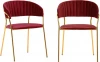 FR 0715P Комплект из 2-х стульев Turin винный с золотыми ножками Bradexhome арт.FR 0715P
