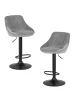 SET-2 5007_BlackBase-LM LOGAN BLACK Набор 2 шт Стул барный DOBRIN LOGAN BLACK (серый велюр (MJ9-75))