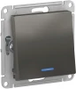 ATN000963 Выключатель встраиваемый одноклавишный с подсветкой (сталь) Systeme Electric AtlasDesign ATN000963