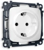 MO107010 Розетка с заземлением и шторками (белый глянец) Ambrella Volt QUANT MO107010