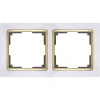 WL03-Frame-02-white-GD Рамка на 2 поста Werkel Snabb, белый с золотом