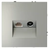 VLS060705 Розетка телевизионная встраиваемая TV+RJ45 Voltum S70 VLS060705 (сталь)