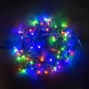 LL75-1-1M Гирлянда Нить 10м Разноцветная 24В, 75 LED, Провод Черный Каучук, IP65