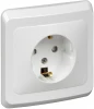 PC16-004B Розетка встраиваемая с заземлением и шторками (белый) Systeme Electric Этюд PC16-004B