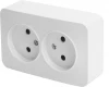 49303 Розетка двойная без заземления (белый) Stekker София 49303