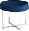 УТ000001519 Банкетка Stool Group САПФИР велюр синий сталь серебро УТ000001519
