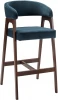 400216122h_diagbluee_nut Кресло барное Baxter Blue/Темный орех R-Home арт.400216122h_diagbluee_nut