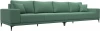 124251 Диван прямой Льюес Лонг (Зеленый/Рогожка) Лига Диванов арт.124251