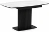 614245 Керамический стол Notta Фестер 140(180)х80 белый мрамор snow white / черный арт.614245