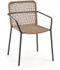 067653 Стул уличный La Forma (ex Julia Grup) Ellen (Коричневый,Бежевый,Черный/ Сталь,Веревка)