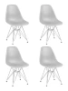 LMZL-PP638A-N_CH-M_P-GR-01 Набор 4 шт стул обеденный DOBRIN DSR (ножки хром, цвет светло-серый (GR-01))