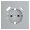VLS001016 Накладка для розетки с заземлением и защитными шторками с USB A+C (серый) Voltum S70 VLS001016