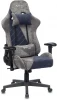 VIKING X NAVY Кресло игровое Zombie VIKING X Fabric серый/темно-синий с подголов. крестовина пластик