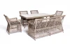 KATS2C4T-6-SET beige Обеденная группа плетеная на 6 персон, цвет бежевый 4SIS Катания KATS2C4T-6-SET beige