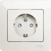 GSL000644 Розетка встраиваемая с заземлением и шторками (перламутровый) Systeme Electric Glossa GSL000644
