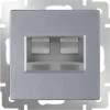WL06-RJ45+RJ45 Розетка встраиваемая двойная Ethernet RJ-45 Werkel, серебро