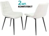 KF-6/VELV20_2 Стул для кухни Бюрократ KF-6_2 комплект 2шт молочный Velvet 20 металл черный на ножках (KF-6/VELV20_2)
