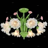 11462/8C Люстра потолочная Natali Kovaltseva Rose, 8 плафонов, зеленый с розовым, белый