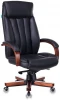 T-9922WALNUT/BLACK Кресло руководителя Бюрократ T-9922WALNUT черный кожа крестовина металл/дерево