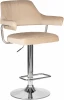 5019-LM CHARLY, цвет сиденья бежевый велюр (MJ9-10), цвет основания хромированная сталь Стул барный DOBRIN CHARLY (бежевый велюр (MJ9-10))