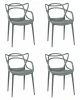 LMZL-PP601-N_P-GR-04 Набор 4 шт Стул обеденный DOBRIN MASTERS (тёмно-серый (GR-04)) LMZL-PP601-N_P-GR-04